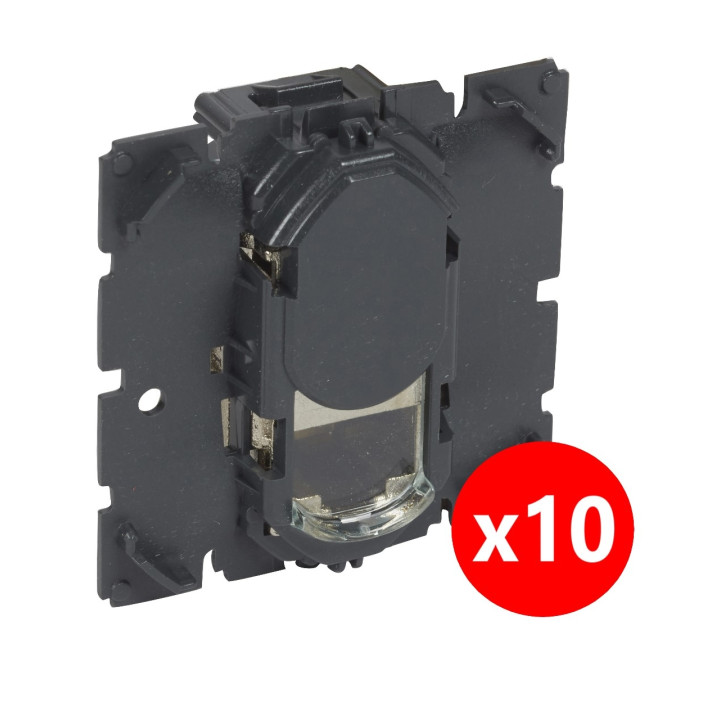 Legrand Céliane - Mécanisme Prise téléphone / informatique RJ45/TV STP Cat. 6 A - 067346x10