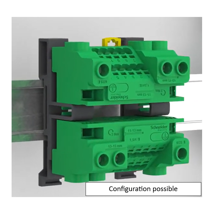 Schneider - Resi9 - Kit supports borniers pour coffrets Resi9 et Prisma ou tout rail Din - Réf : LGYT601R
