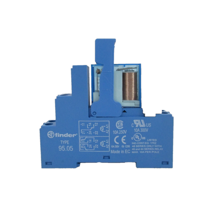 Finder - LOT - Relais Industriel 2RT - 24VDC + Embase Relais - Réf : 405290240000+9505SPA