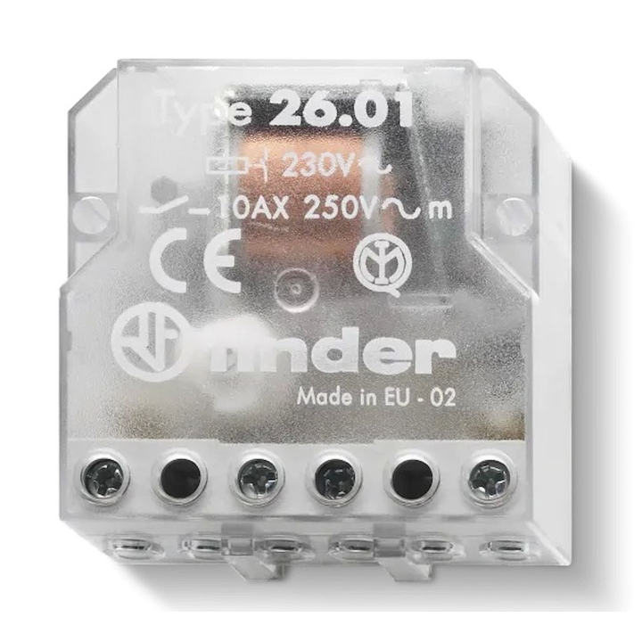 Finder - Télérupteur encastrable 10A - 1NO - 230VAC - Réf : 260182300000