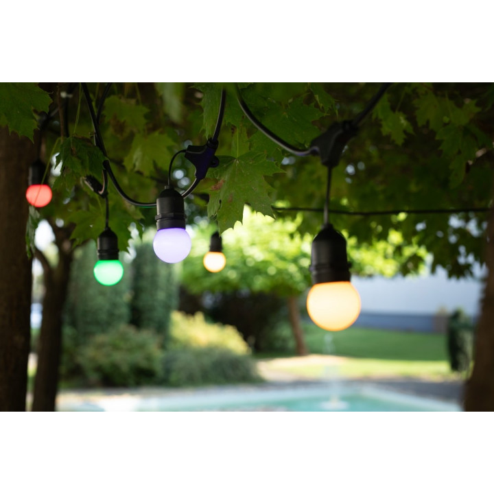 GTV Lighting - Guirlande de jardin - 10m - E27 - 220-240V - Réf : AE-GIR10-10