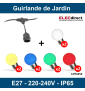 GTV Lighting - LOT - Guirlande de jardin - 10m - avec Ampoules couleurs - 220-240V - Réf : LOT3254