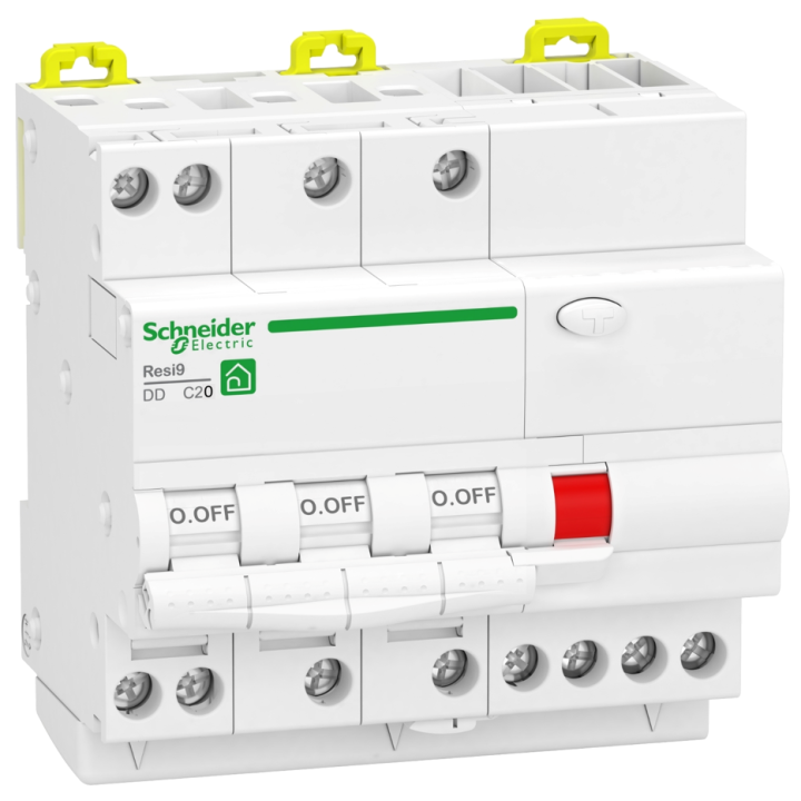 Schneider - Resi9 XP - disj diff - 3P+N - 20A - 30mA - courbe C - type Asi - Réf : R9PDCS20