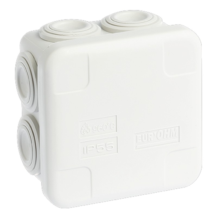 Eur'ohm - Boîte de dérivation étanche - Carrée - IP55 - 60x60x40mm - Réf : 50015