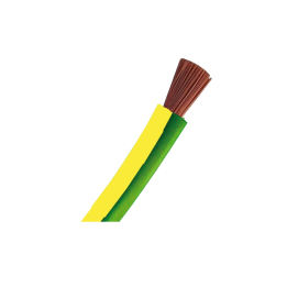 Fil souple H07VK de 10mm² souple - Vert / Jaune - Coupe au mètre - Réf : VK10VJ
