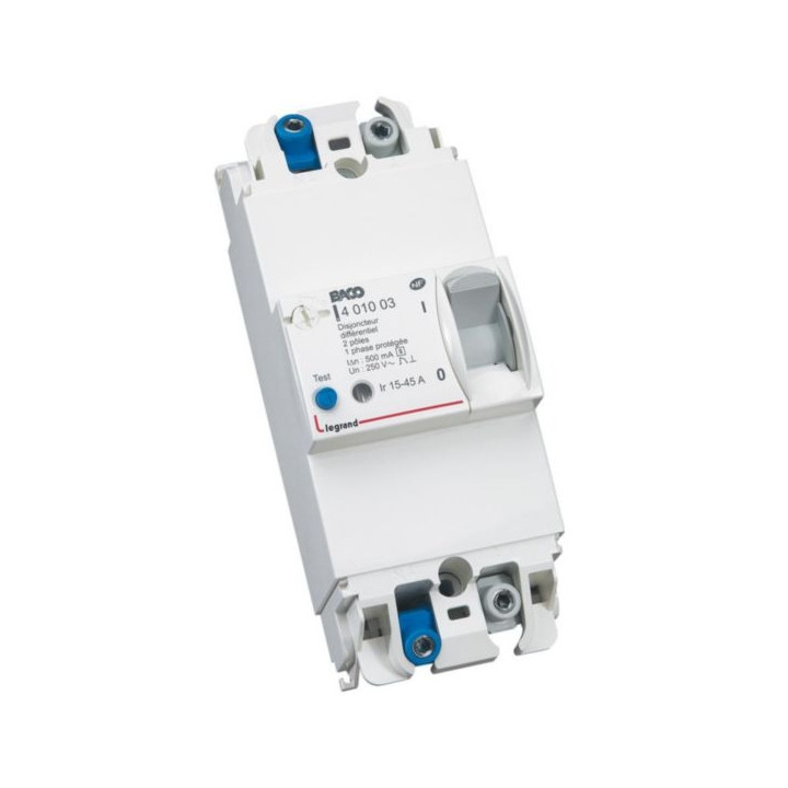 Legrand - Disjoncteur de branchement EDF 15/45A sélectif - 500mA - bipolaire - Réf.: 401003