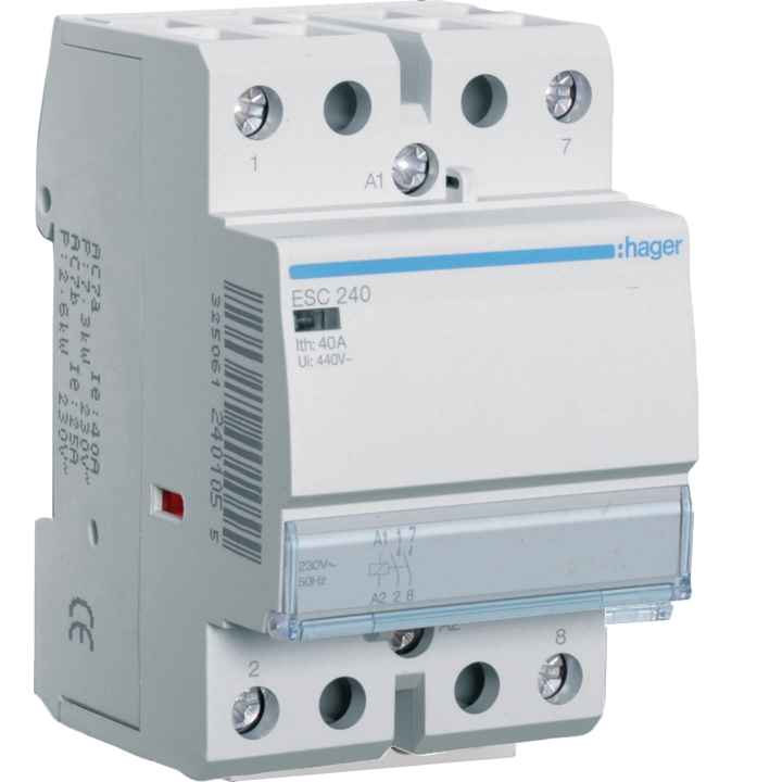Hager - Contacteur 40A, 2F, 230V - ESC240