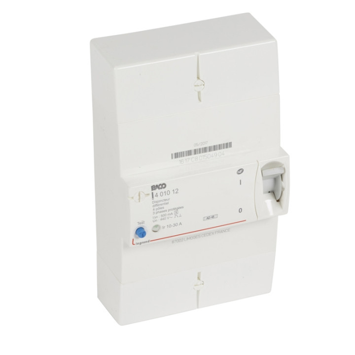 Legrand - Disjoncteur de branchement ERDF - 4P 10/30A 500 MA Sélectif - Réf.: 401012