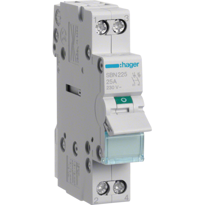 Hager - Interrupteur sectionneur 2P - 25A - 1M - SBN225