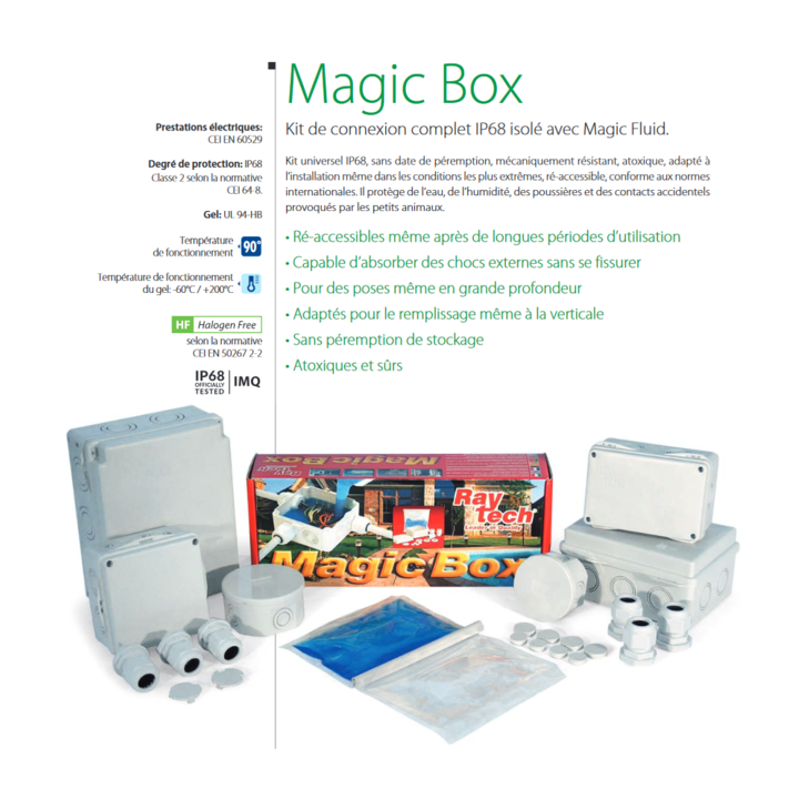 Ray Tech - Magic Box - Kit de connexion complet IP68 isolé avec Magic Fluid - D80. - MAGICBOX80