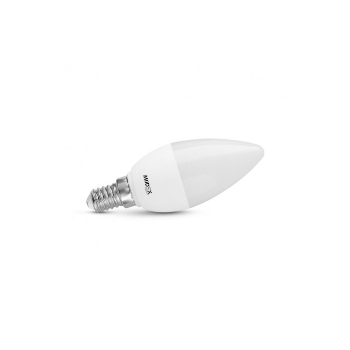 Miidex - Ampoule LED E14 6W Flamme - F - 510 Lm - 180° - 4000K - Réf : 74892