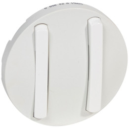 Legrand - Céliane - Enjoliveur pour Double interrupteur Va-et-vient/Poussoir Soft 10AX - Doigt étroit - Blanc - Réf : 065002