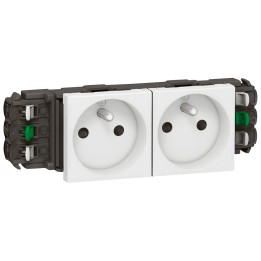 Legrand - Double prise de courant 2P+T Mosaic 4 modules pour goulottes DLP monobloc - blanc - 077302