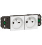 Legrand - Double prise de courant 2P+T Mosaic 4 modules pour goulottes DLP monobloc - blanc - 077302