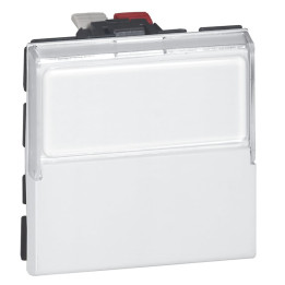 Legrand Mosaic - Poussoir inverseur Legrand Mosaic - 2 mod - porte-étiquette - 6 A - blanc - 077043