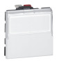 Legrand Mosaic - Poussoir inverseur Legrand Mosaic - 2 mod - porte-étiquette - 6 A - blanc - 077043