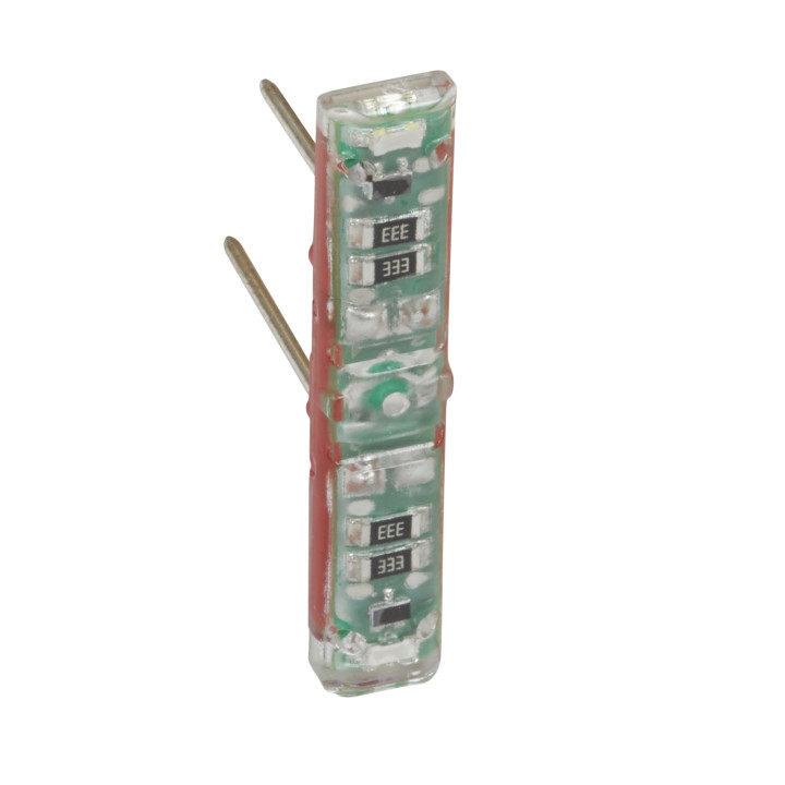 Legrand - Voyant témoin 230V phase distribuée Mosaic Easy-Led brochable à LEDs blanches - socle rouge 067688L