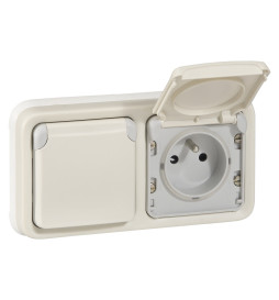 Legrand Plexo - Prises 2x2P+T horizontal précâblées  Plexo composable blanc - 16 A - 250 V - 069642