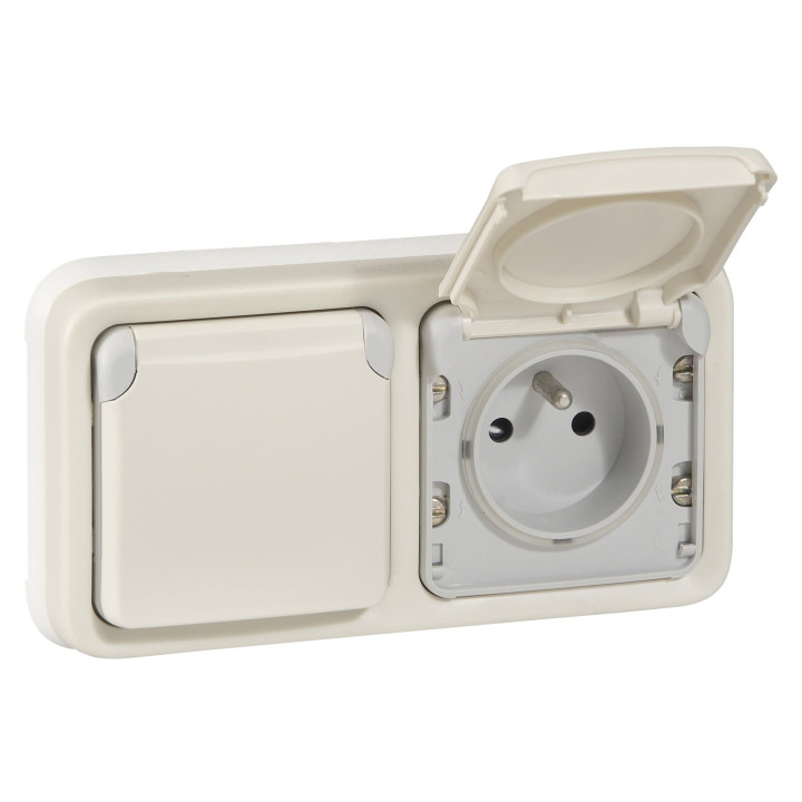Legrand Plexo - Prises 2x2P+T horizontal précâblées  Plexo composable blanc - 16 A - 250 V - 069642