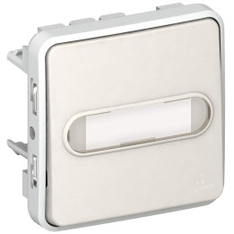 Legrand - Poussoir NO lumineux à porte-étiquette Plexo composable blanc - 10 A - 069633
