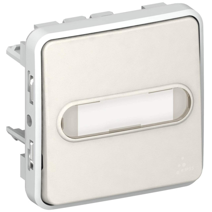 Legrand - Poussoir NO lumineux à porte-étiquette Plexo composable blanc - 10 A - 069633