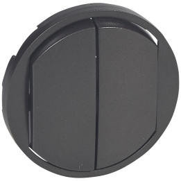 Legrand - Enjoliveur large Céliane pour double interrupteur - va-et-vient ou poussoir - finition graphite - Réf : 067902
