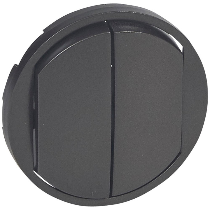 Legrand - Enjoliveur large Céliane pour double interrupteur - va-et-vient ou poussoir - finition graphite - Réf : 067902