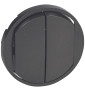 Legrand - Enjoliveur large Céliane pour double interrupteur - va-et-vient ou poussoir - finition graphite - Réf : 067902