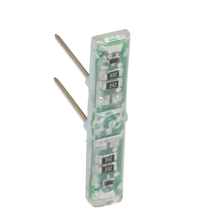 Legrand - Voyant témoin 12V, 24V, 48V Mosaic - Easy-Led brochable à LEDs blanches - socle bleu - Réf : 067689L