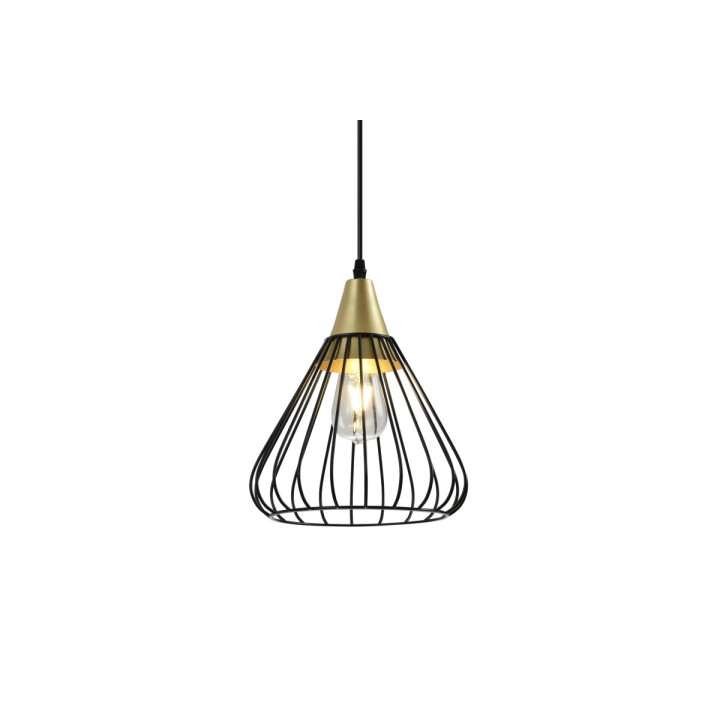 GTV - Plafonnier TESS-2394 - E27 - 40W - IP20 - 220-240VAC - Noir/Doré - Réf : OS-TESS-11-DEC