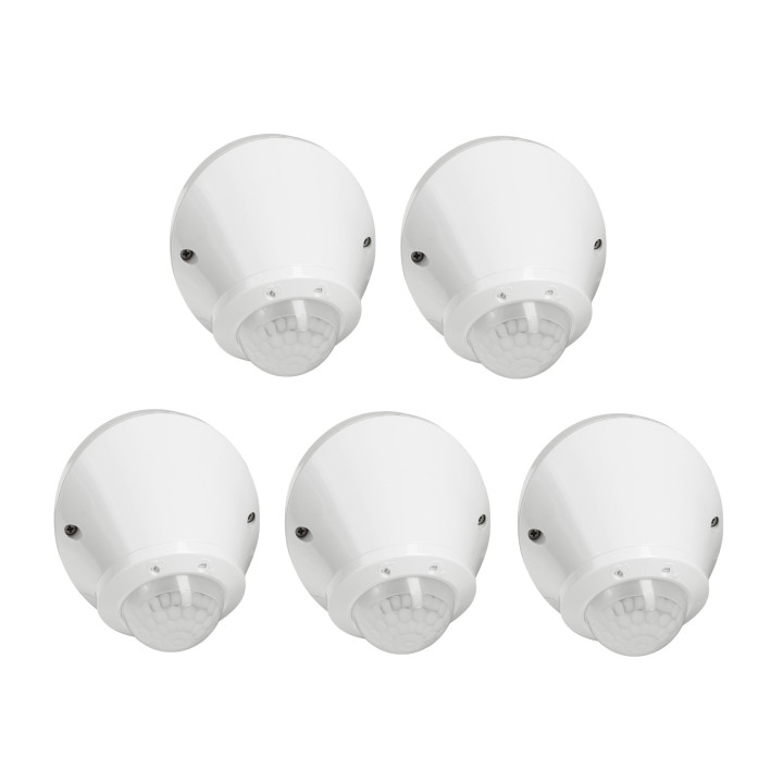 Legrand - LOT de 5 Détecteurs de mouvement PIR 360° portée 8m IP55 - Mural/plafond - Blanc - saillie - Réf : 048946x5