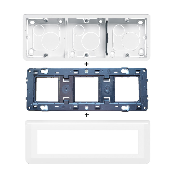 Legrand Mosaic -  Kit Cadre saillie 8 modules - horizontal - 078818L +080286+080253