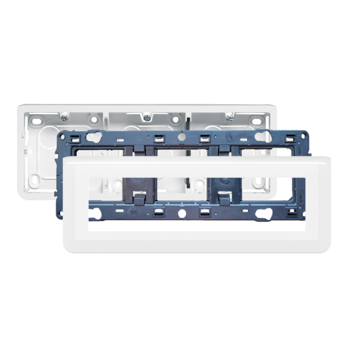 Legrand Mosaic -  Kit Cadre saillie 8 modules - horizontal - 078818L +080286+080253