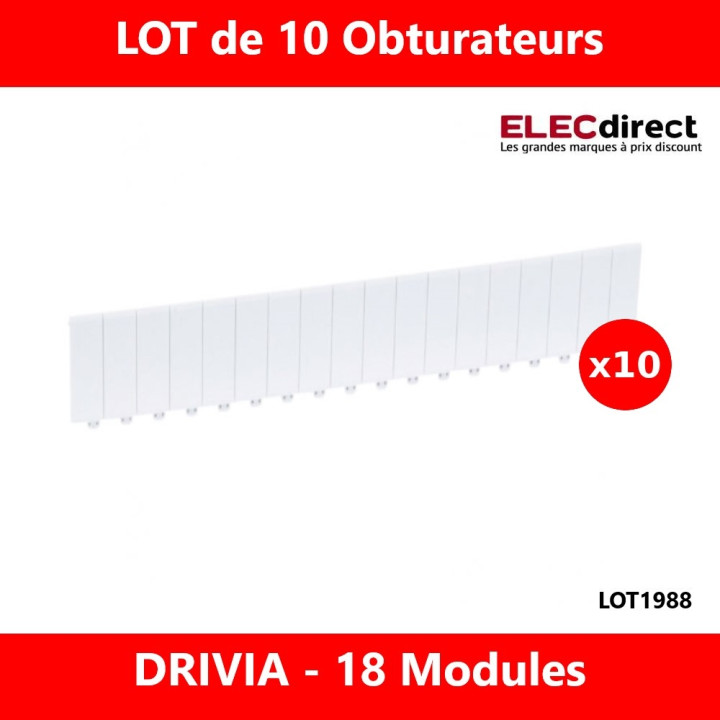 Legrand - LOT de 10 Obturateurs 18 modules - Réf : 001664x10