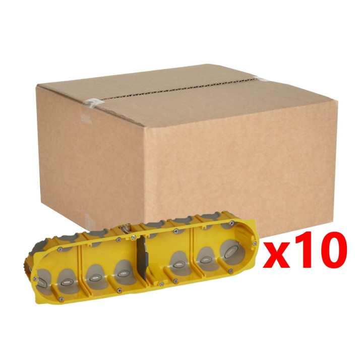 Legrand Batibox - LOT de 10 Boîtes d'encastrement 4 postes - BBC - Prof. 40 - Réf : 080024x10