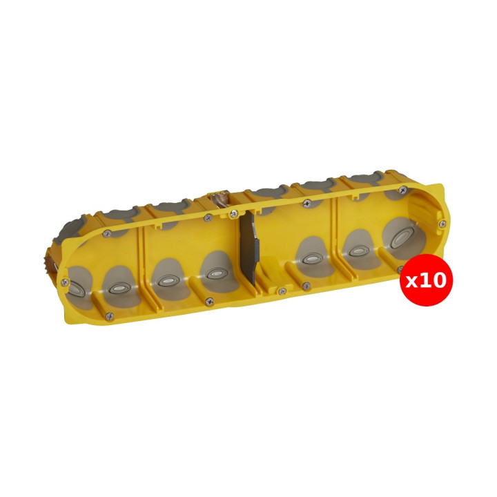 Legrand Batibox - LOT de 10 Boîtes d'encastrement 4 postes - BBC - Prof. 40 - Réf : 080024x10