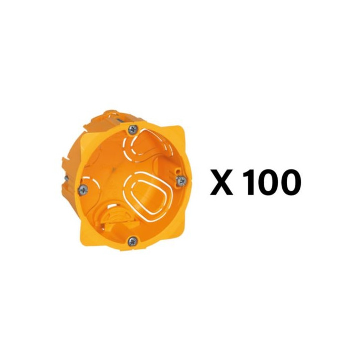 Legrand Batibox - LOT de 100 Boîtes d'encastrement 1 poste - Prof. 40 - 080041 x100