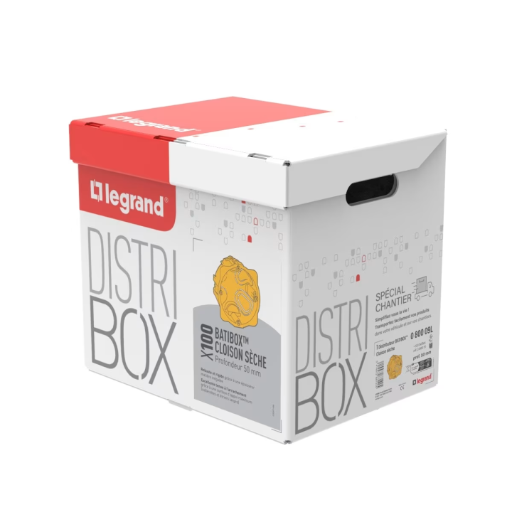 Legrand Batibox - LOT de 100 Boîtes d'encastrement 1 poste - Prof. 50 - Réf : 080051x100
