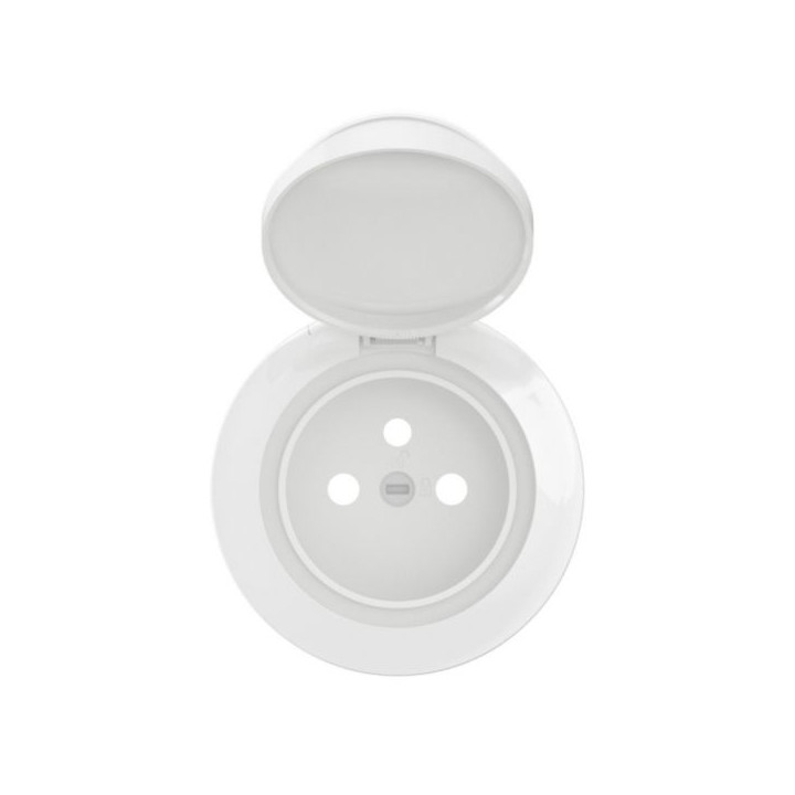 Legrand - Céliane 2024 - Enjoliveur PC 2P+T à volet - Blanc - IP44 - Réf : CB8111