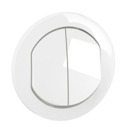 Legrand - Céliane 2024 - Enjoliveur double interrupteur ou va et vient - IP44 - Réf : CB4001