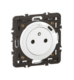 Legrand - Céliane 2024 - Prise surface avec prise USB type C - Blanc - Avec support et enjoliveur - Réf : CB0140