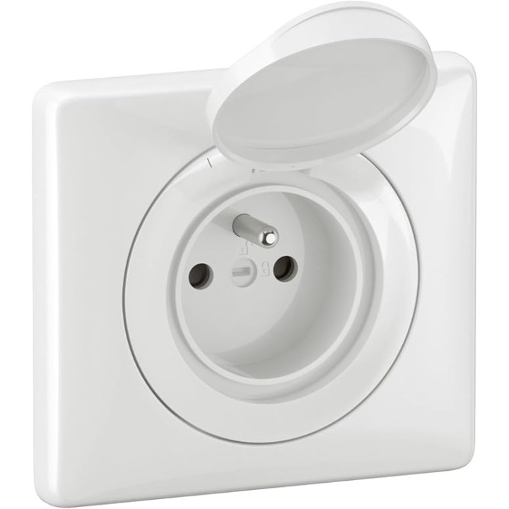 Legrand - Céliane 2024 - Prise de courant étanche complet - Blanc - IP44 - Réf : CG8111