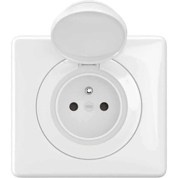 Legrand - Céliane 2024 - Prise de courant étanche complet - Blanc - IP44 - Réf : CG8111
