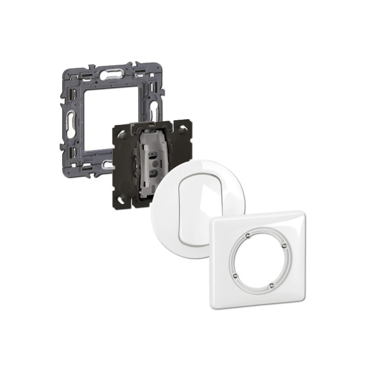Legrand - Céliane 2024 - Poussoir étanche complet - Blanc - IP44 - Réf : 080251 + CM0031 + CP2701 + CB8001