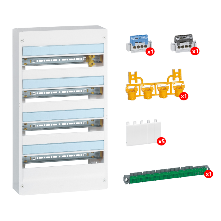 Legrand - LOT - Coffret DRIVIA 72 M + peigne V/H + porte - 401224+404928x8+405002+401234