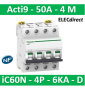 Schneider - Acti9 - iC60N - Disjoncteur - 4P - 50A - 6kA - courbe D - Réf : A9F75450