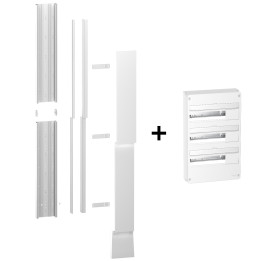 Schneider - Resi9 - kit goulotte 18M - 2 parties + Tableau RESI9 18M - 3R - R9HKT18+R9H18403
