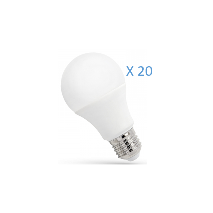 Spectrum - LOT de 20 Ampoules LED E-27 - Angle 270° - 4000K - 900lm - Réf.: WOJ+14611