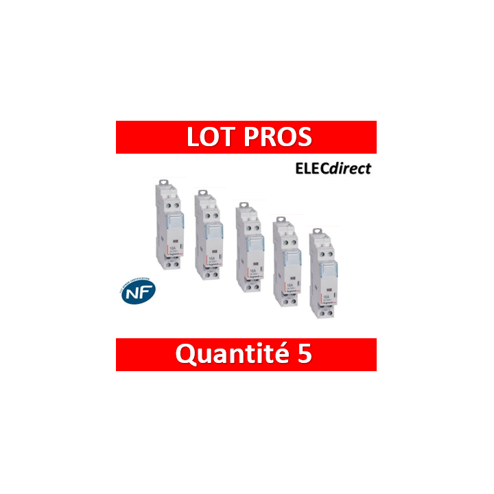 Legrand - Contacteur de puissance bipolaire bobine 230V - 25A - 2F - 412523x5