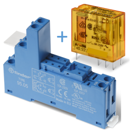 Finder - LOT - Relais Industriel 2RT - 24VAC + Embase Relais - Réf : 405280240000+9505SPA